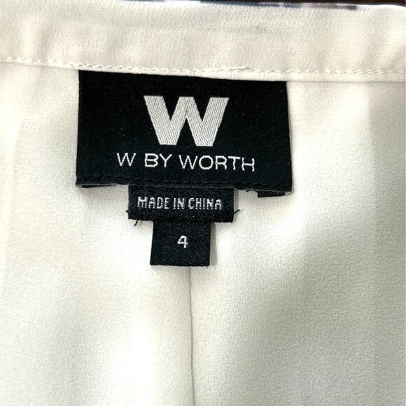 W By Worth Women's Pleated Skirt Asymmetrical White Purple Print Size 4 - Picture 4 of 8